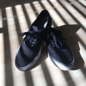 Black and white shoes